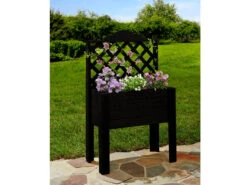 Promadino Balkonpflanzkasten Mit Spalier, Kiefernholz, Natur, Honigbraun Oder Anthrazit