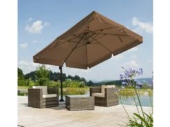 Schneider® Schneider Ampelschirm »RHODOS«, Quadratisch, Inklusive Schutzhülle, Mit Alu-Stahl-Gestell -Garten- Und Terrassengeschäft 1300441029de1f303c9a884bf88fdef7