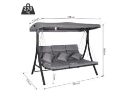 Outsunny Hollywoodschaukel Lounge, 3-Sitzer -Garten- Und Terrassengeschäft 130dd5828c379477ba01a382a8a12015