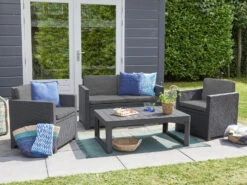 Keter Allibert Lounge Set »Victoria«/ »Lyon Premium«, 4-teilig, Mit Auflagen, In Rattanoptik -Garten- Und Terrassengeschäft 1d23671259e2a23dceef8736a645f68f