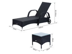 Outsunny Sonnenliege 2er Set + Beistelltisch -Garten- Und Terrassengeschäft 2fba97ac43688064a11f2f31541a405d