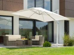Schneider® Schneider Ampelschirm »RHODOS TWIST BIANCO«, 300 X 300 Cm, Mit Plattenständer, Imprägniert -Garten- Und Terrassengeschäft 51002e07ee9aa831c635237945972cc4