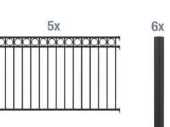 GAH ALBERTS Zaun-Grundset Circle, Zum Einbetonieren