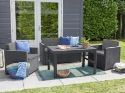 Keter Allibert Lounge Set »Victoria«/ »Lyon Premium«, 4-teilig, Mit Auflagen, In Rattanoptik -Garten- Und Terrassengeschäft 5e23c3f85b5c80904c8950614a2e73a4