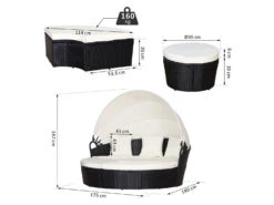 Outsunny Polyrattan Sonneninsel Creme -Garten- Und Terrassengeschäft 62157e9421d8f01e32096f847bde39fc