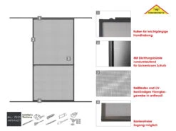 Wip Insektenschutz-Schiebetür, Aluminium, Komplettbausatz B 120 X H 240 Cm -Garten- Und Terrassengeschäft 68a48857d82b721d18ecaa33e7cb18a1