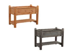 Promadino Kräuterbeet, Hochbeet Mit Ablage, Inkl. Pflanzfolie, In Grau Oder Honigbraun