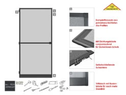 Wip Insektenschutz-Tür Mit Mittelsprossenprofil, Komplettbausatz B 120 X H 240 Cm -Garten- Und Terrassengeschäft a02342fc60015c3d5802ae08ae60adfd