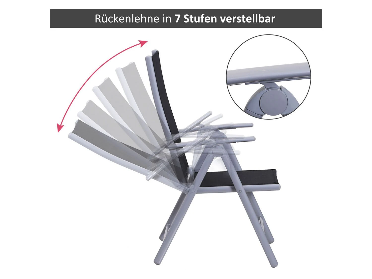 Outsunny Gartensitzgruppe, 7-teilig - Tisch & 6 Stühle, Schwarz/grau 5 Outsunny Gartensitzgruppe, 7-teilig - Tisch & 6 Stühle, Schwarz/grau – Bild 5
