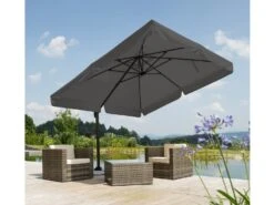 Schneider® Schneider Ampelschirm »RHODOS«, Quadratisch, Inklusive Schutzhülle, Mit Alu-Stahl-Gestell -Garten- Und Terrassengeschäft af1d52810fd385d8035ca828feb6fad0