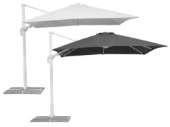 Schneider® Schneider Ampelschirm »RHODOS TWIST BIANCO«, 300 X 300 Cm, Mit Plattenständer, Imprägniert