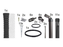 ALBERTS Set Maschendrahtzaun, Mit Bodenhülse