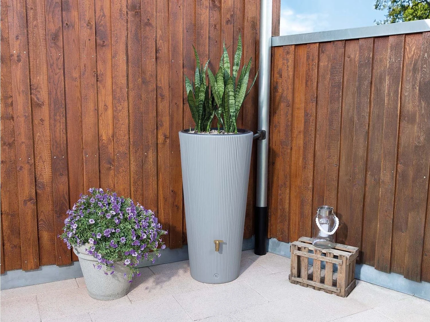 4rain Regentonne "VASO 2in1 Decor", Volumen 220 Liter, Höhe 120 Cm, Inkl. Pflanzschale 3 4rain Regentonne "VASO 2in1 Decor", Volumen 220 Liter, Höhe 120 Cm, Inkl. Pflanzschale – Bild 3