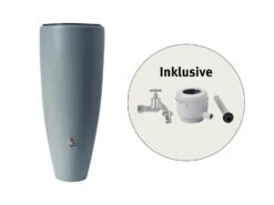 4rain Regenwasserbehälter 2in1, 300 L, Komplett-Set Mit Auslaufhahn Und Fallrohranschluss -Garten- Und Terrassengeschäft f703c0457f931bb84b62e93f0c776938