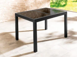 LIVARNO Home Alu-Set »Houston« 5-teilig - Ausziehtisch & 4 Hochlehner/Klappsessel, Schwarz/anthrazit -Garten- Und Terrassengeschäft gcp033658750b8a45fdbafce591512fa8b0