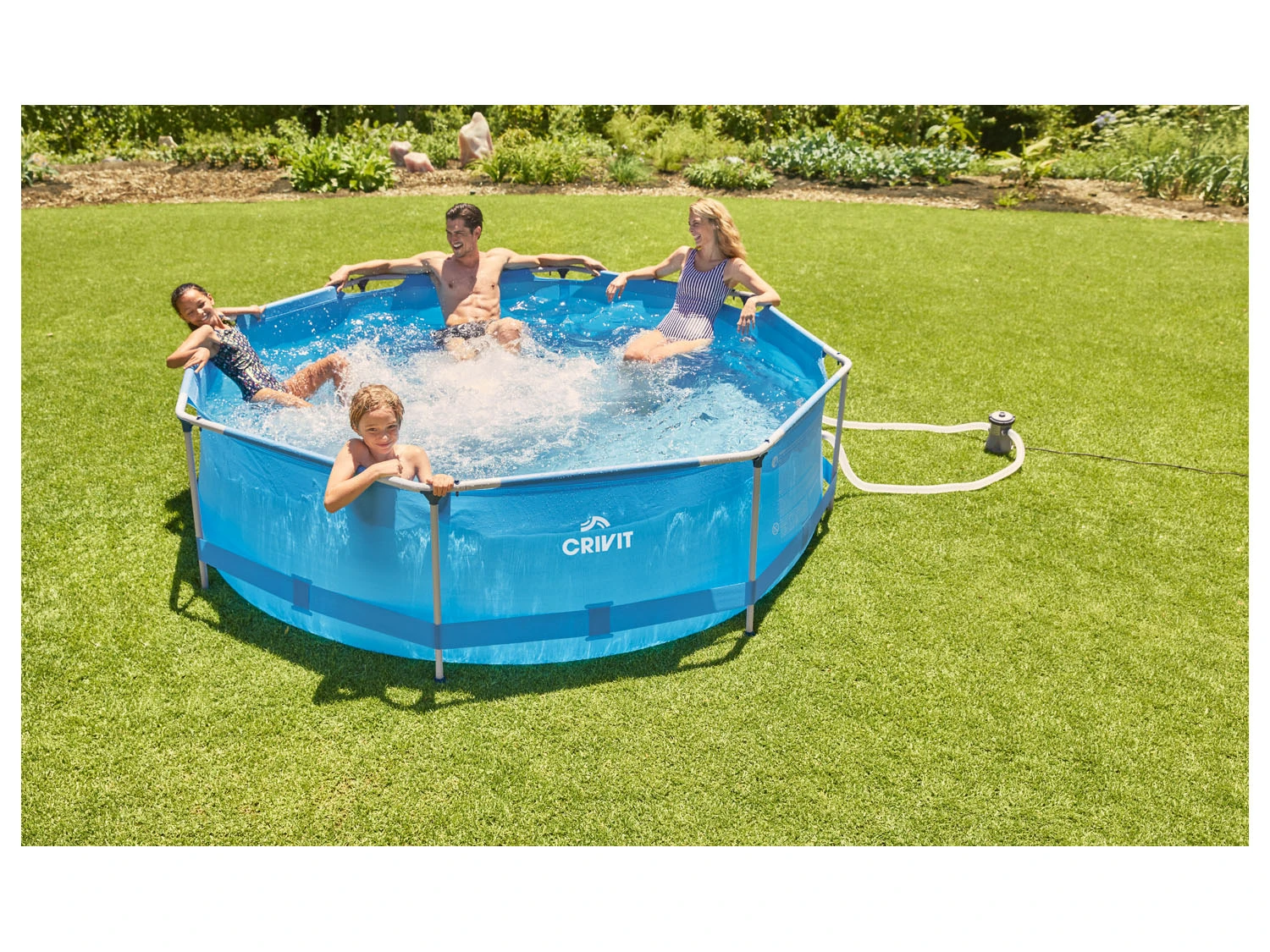 CRIVIT Metal-Frame-Pool, Ø 300 X H 76 Cm, Inkl. Filterpumpe 2 CRIVIT Metal-Frame-Pool, Ø 300 X H 76 Cm, Inkl. Filterpumpe – Bild 2