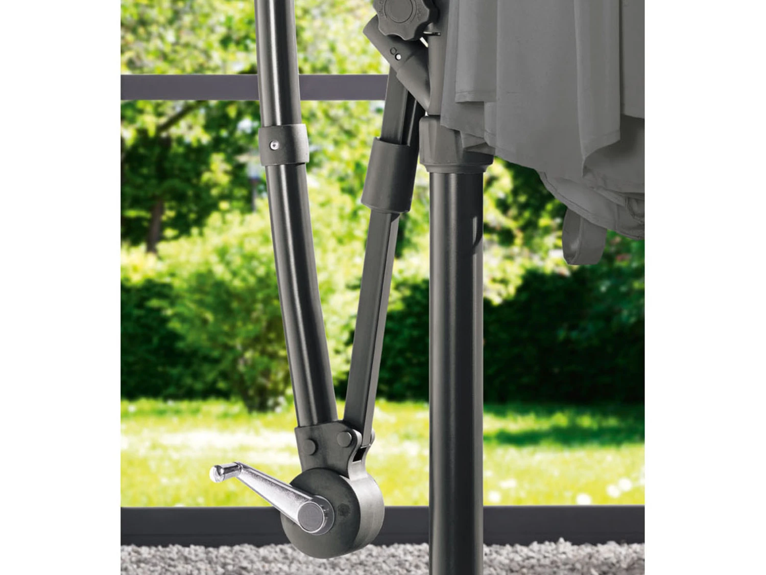 LIVARNO Home Ampelschirm, Anthrazit 6 LIVARNO Home Ampelschirm, Anthrazit – Bild 6