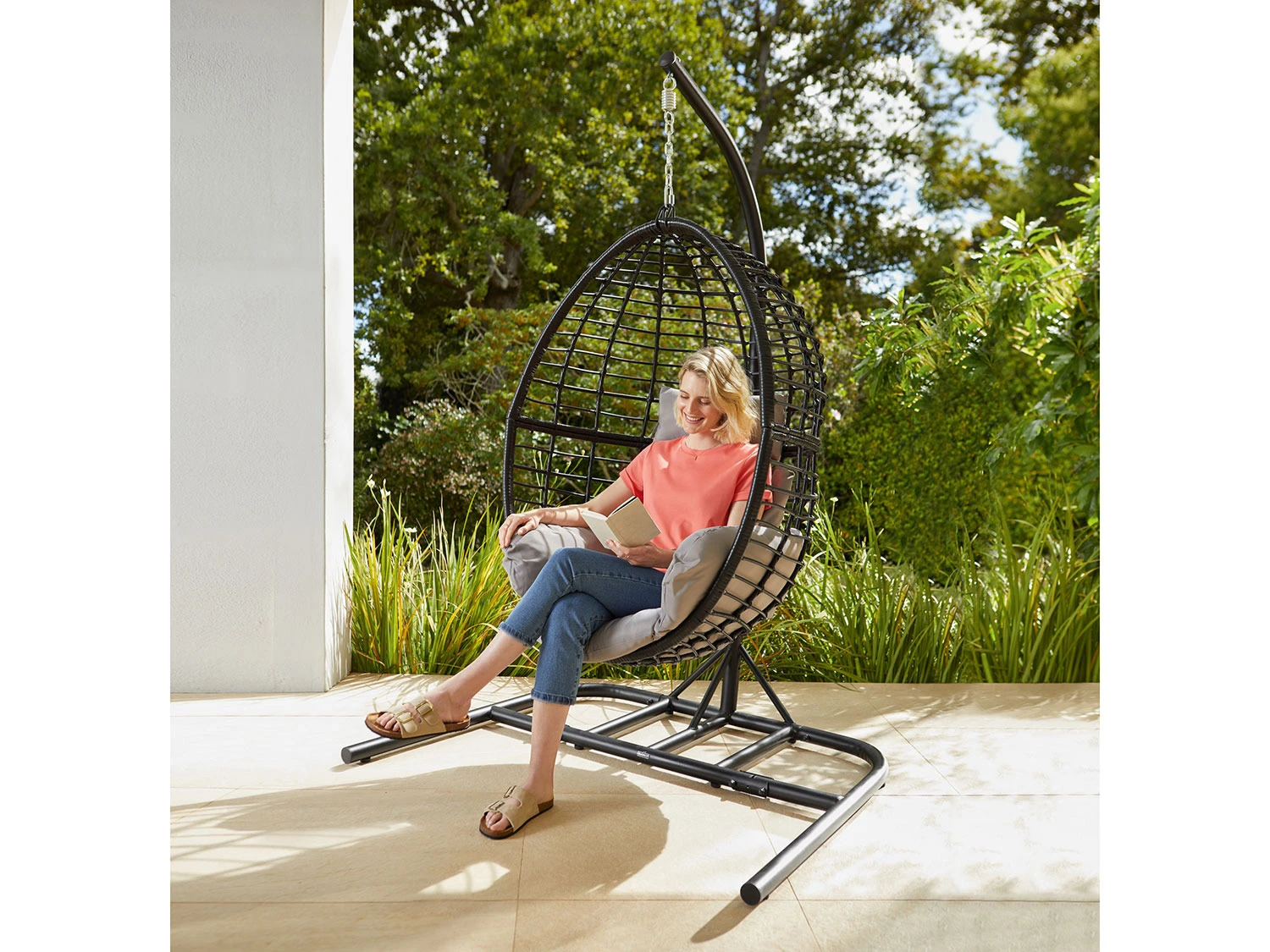 LIVARNO Home Geflecht Hängesessel, Mit Gepolsterter Auflage 2 LIVARNO Home Geflecht Hängesessel, Mit Gepolsterter Auflage – Bild 2