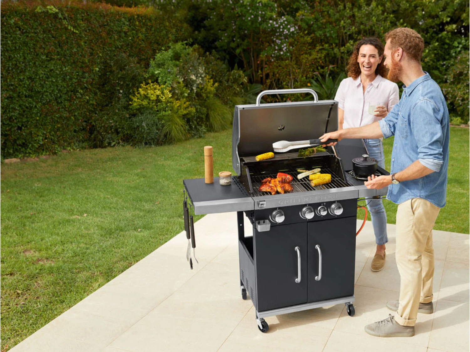 GRILLMEISTER Gasgrill, 3plus1 Brenner, 14,4 KW 2 GRILLMEISTER Gasgrill, 3plus1 Brenner, 14,4 KW – Bild 2