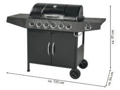 GRILLMEISTER Gas-Grillwagen, 6plus1 Brenner, 17,3 KW -Garten- Und Terrassengeschäft gcp2219554570ae45b5a061f44d52433aef