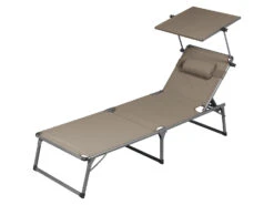 LIVARNO Home Alu-Dreibeinliege »Houston«, Mit Sonnendach, Taupe