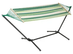 LIVARNO Home Hängematte, Mit Gestell, Grün-gestreift