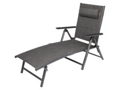 LIVARNO Home Alu-Liege »Toronto«, Mit Armlehne, Gepolstert, Anthrazit