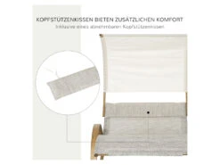 Outsunny Sonnenliege, Ideal Für 2 Personen Geeignet, Grau/weiß -Garten- Und Terrassengeschäft gcp44ddc1d7f94d4f94843b2877e149cb92