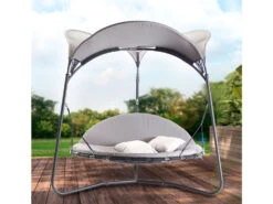 Leco Luxusschaukelbett »Mareike«, Mit Verstellbarer Rückenlehne, Anthrazit -Garten- Und Terrassengeschäft gcp4df66bb2d61b47b780ab012c7864825c