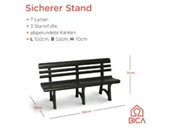 Bica Gartenbank »Olimpia«, 3-Sitzer, Kunststoff, Witterungsbeständig, 330 Kg Belastbarkeit -Garten- Und Terrassengeschäft gcp65bf61f8cea74b8bab569428fa4eb309