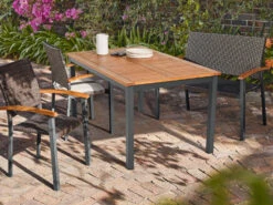 LIVARNO Home Gartentisch »Valencia«, Mit Holzplatte, 150 X 90 Cm, Braun -Garten- Und Terrassengeschäft gcp67094853d46544c991b6025adb4f0ce0