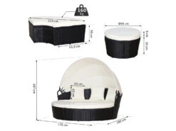 Outsunny Sonneninsel Mit Sonnendach, Creme/schwarz -Garten- Und Terrassengeschäft gcp6d458b2dec0e4093b7eaca7b03faae5d