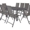 LIVARNO Home Alu-Premium-Set »Toronto« 9-teilig - Ausziehtisch & 8 Hochlehner Gepolstert, Anthrazit