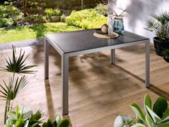 LIVARNO Home Alu-Set »Houston« 7-teilig - Standardtisch & 6 Hochlehner, Grau -Garten- Und Terrassengeschäft gcp79a81e8ade574726a904e84c98223fe4