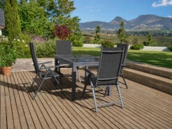 LIVARNO Home Alu Premium-Set »Toronto« 5-teilig - Ausziehtisch Und 4 Hochlehner Gepolstert, Anthrazit -Garten- Und Terrassengeschäft gcp7bde80cb05124c3f9816af1372a3f812