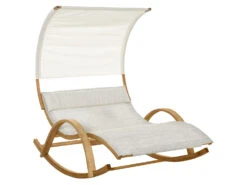 Outsunny Sonnenliege, Ideal Für 2 Personen Geeignet, Grau/weiß