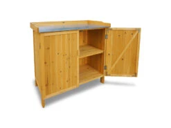 HABAU Gartentisch Mit Unterschrank Und Arbeitsfläche, 98 X 48 X 95 Cm, Holz -Garten- Und Terrassengeschäft gcp935c72f4f6e943088052820289a80736