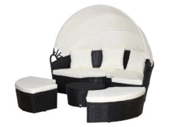 Outsunny Sonneninsel Mit Sonnendach, Creme/schwarz -Garten- Und Terrassengeschäft gcp9dac712214d84822bd00efdfae6d1c28