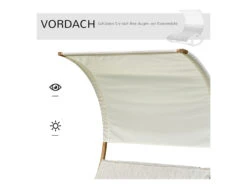 Outsunny Sonnenliege, Ideal Für 2 Personen Geeignet, Grau/weiß -Garten- Und Terrassengeschäft gcp9de746fd084b405abf0f12f94476a02b