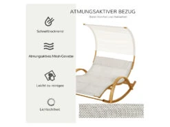 Outsunny Sonnenliege, Ideal Für 2 Personen Geeignet, Grau/weiß -Garten- Und Terrassengeschäft gcpa8cb8b92f52845879ebcbed3ad4687cf