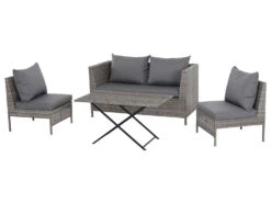 Gardamo Vigo Lounge Set, Aus Geflecht Mix, 4-teilig, Grau