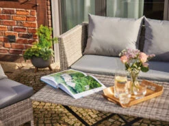 Gardamo Vigo Lounge Set, Aus Geflecht Mix, 4-teilig, Grau -Garten- Und Terrassengeschäft gcpaf9e79e38db6435ba04515010409647d