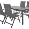 LIVARNO Home Geflecht-Set »Valencia«, 5-teilig - Standardtisch Und 4 Klappsessel, Grau