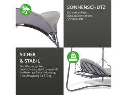 Leco Luxusschaukelbett »Mareike«, Mit Verstellbarer Rückenlehne, Anthrazit -Garten- Und Terrassengeschäft gcpc0dec7d8d73142c2b4df2abd0bd913aa