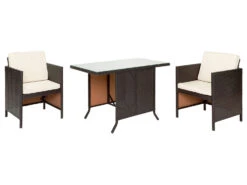 LIVARNO Home Balkon-Set, Aus Geflecht, 3-teilig, Braun