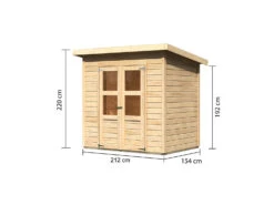 Karibu 14 Mm Gartenhaus »Pyrmont«, Aus Holz, Naturbelassen -Garten- Und Terrassengeschäft gcpdff29658fba84812890476ce38ae7c67