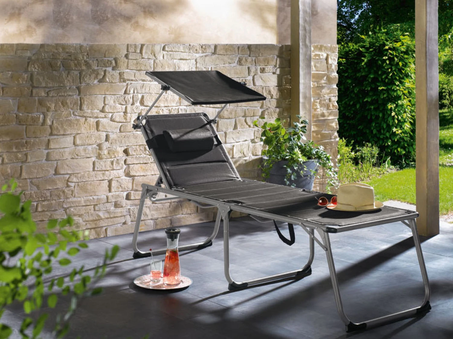 LIVARNO Home Alu-Dreibeinliege »Houston«, Mit Sonnenschutz, XXL, Grau 3 LIVARNO Home Alu-Dreibeinliege »Houston«, Mit Sonnenschutz, XXL, Grau – Bild 3