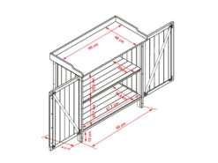 HABAU Gartentisch Mit Unterschrank Und Arbeitsfläche, 98 X 48 X 95 Cm, Holz -Garten- Und Terrassengeschäft gcpf6968ce48cbe499a926eb47bb0216a6e