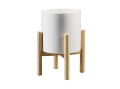 LIVARNO Home Übertopf Mit Gestell, Aus Keramik Und Kiefernholz -Garten- Und Terrassengeschäft gcpfbd52ae6fb5a4735a5f64015454dfe90